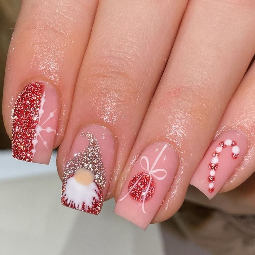 Sparkling Red Glitter Nail Art: Bold, Festive, and Fabulous