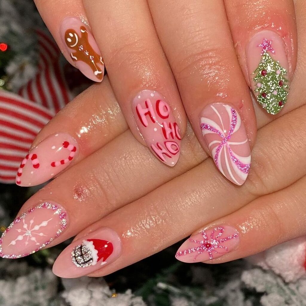 Ho Ho Ho Christmas Nail Art: Festive Fun with a Touch of Cheer